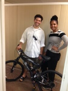 The first OAR client to receive a bike from the program.
