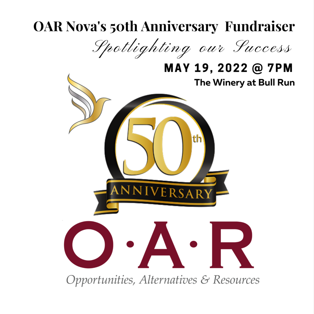 OAR Nova’s 50th Anniversary Celebration and Fundraiser is May 19th at The Winery at Bull Run!